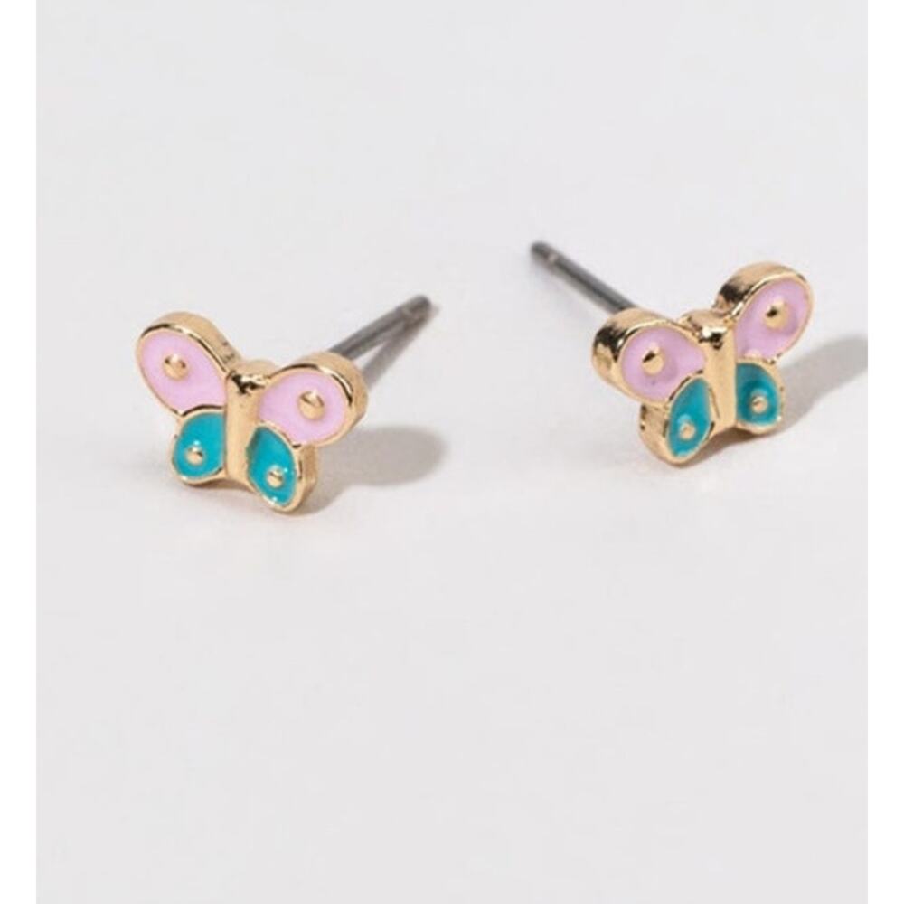 Hello Franki Enamel Butterfly necklace and earring set